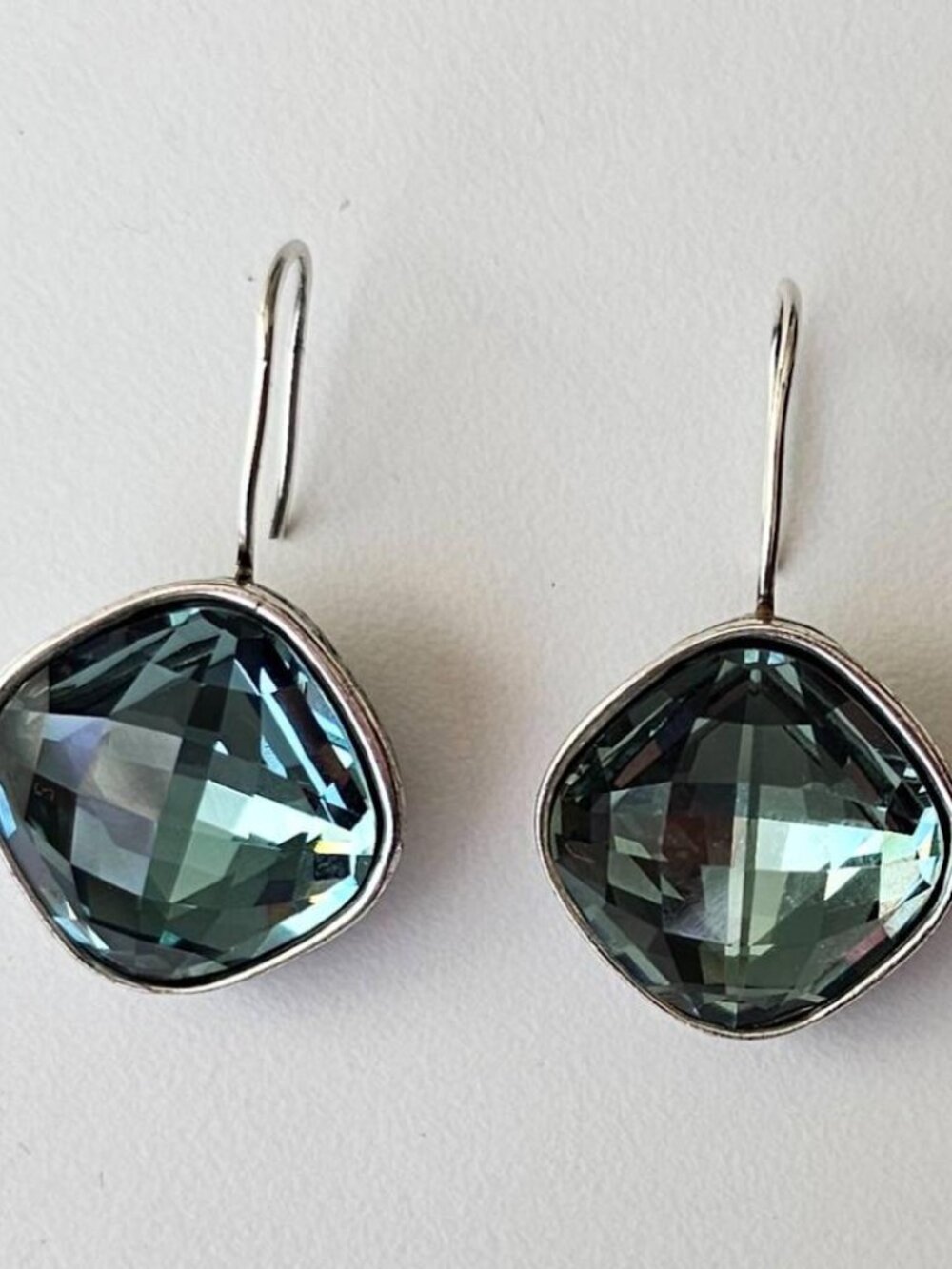 Vintage Brighton Venus Rising Aqua Blue Swarovski Crystal French Wire Earrings